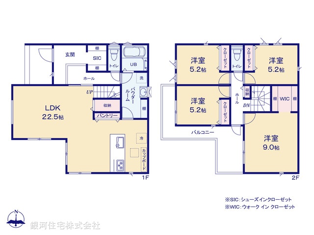 G00390812 東京都町田市成瀬台３丁目 新築一戸建て 7890万円【間取図】