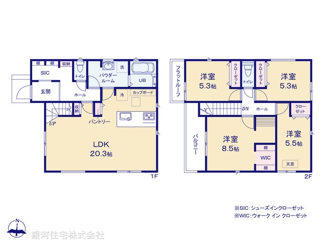 G00390813 神奈川県横浜市鶴見区馬場６丁目 新築一戸建て 5590万円【間取図】