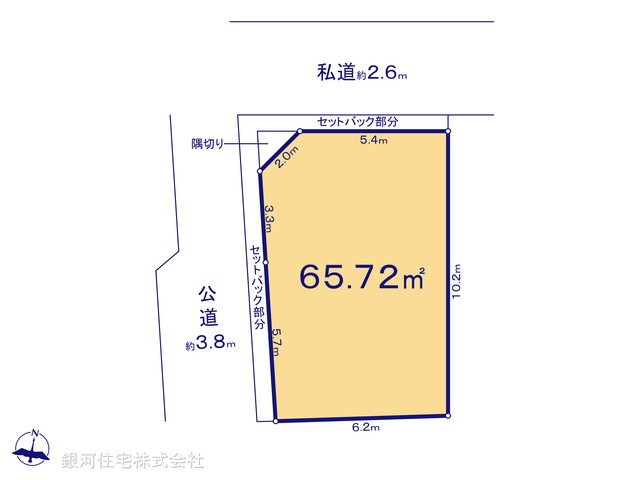 G00390868 東京都北区上十条５丁目 土地 5780万円【区画図】