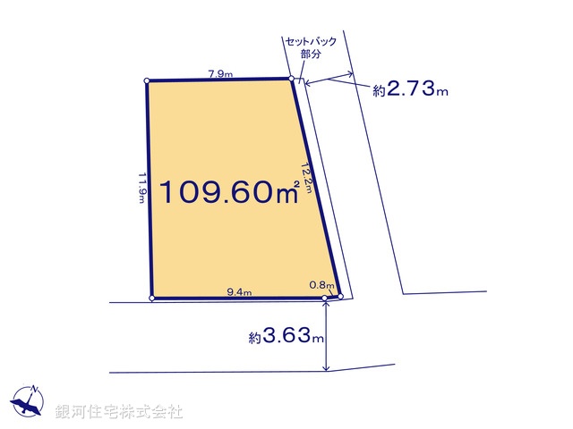 G00390883 神奈川県相模原市南区東林間７丁目 土地 4990万円【区画図】