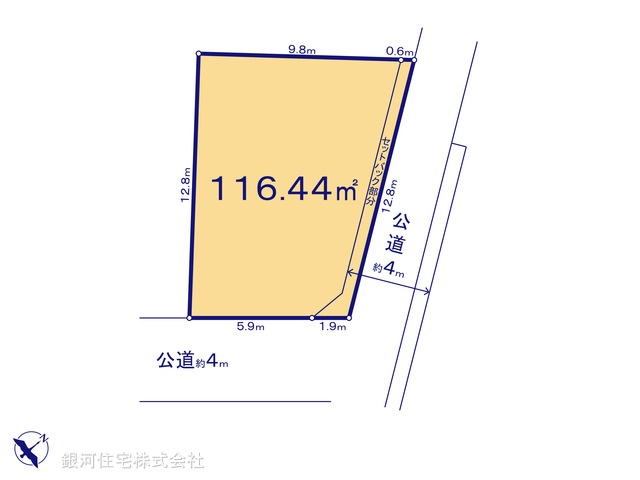 G00390888 東京都町田市旭町１丁目 土地 4980万円【区画図】