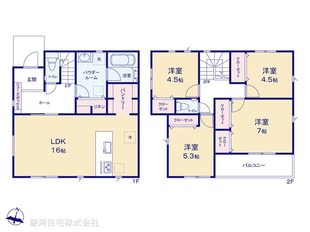 G00390903 神奈川県秦野市戸川 新築一戸建て 3080万円【間取図】