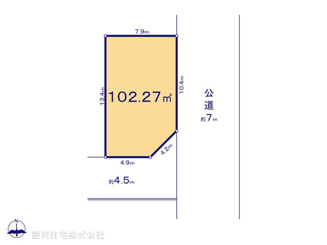 G00390933 神奈川県横浜市港北区新吉田東５丁目 土地(建築条件付土地) 5370万円【区画図】