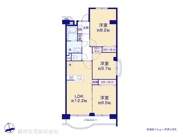 G00390944 千葉県松戸市新松戸北２丁目 中古マンション 2198万円【間取図】