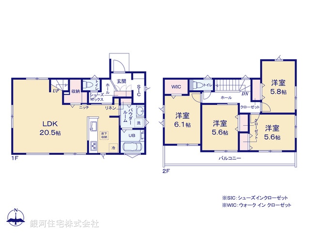 G00390962 神奈川県横須賀市吉井３丁目 新築一戸建て 4980万円【間取図】