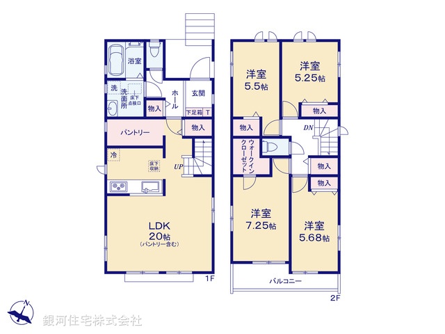 G00390970 千葉県松戸市二十世紀が丘戸山町 新築一戸建て 4890万円【間取図】