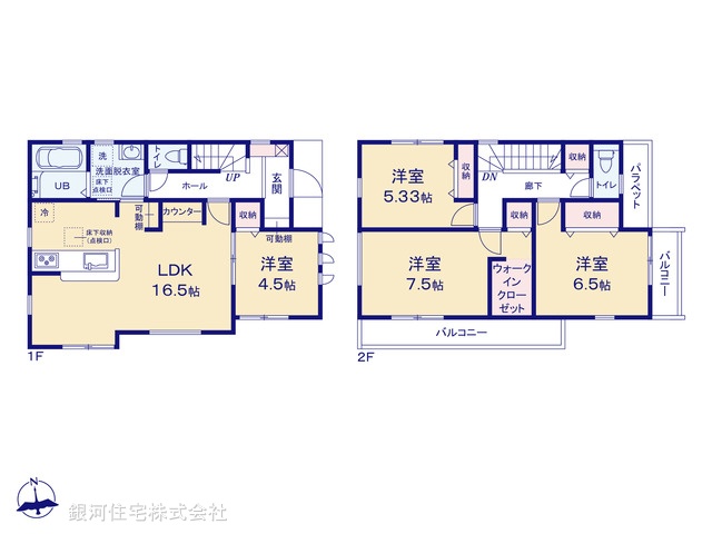G00390996 東京都東大和市芋窪４丁目 新築一戸建て 3880万円【間取図】