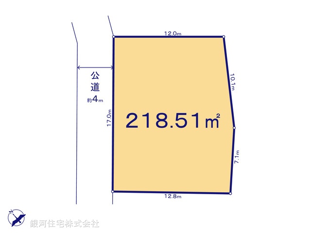 G00391095 神奈川県横須賀市池田町２丁目 土地 1280万円【区画図】