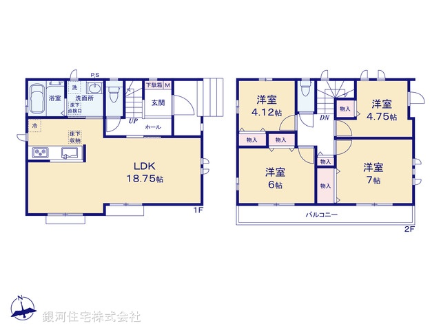 G00391203 東京都三鷹市新川５丁目 新築一戸建て 6590万円【間取図】