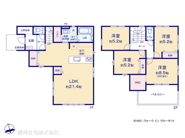 G00391244 埼玉県越谷市大字大竹 新築一戸建て 4399万円【間取図】