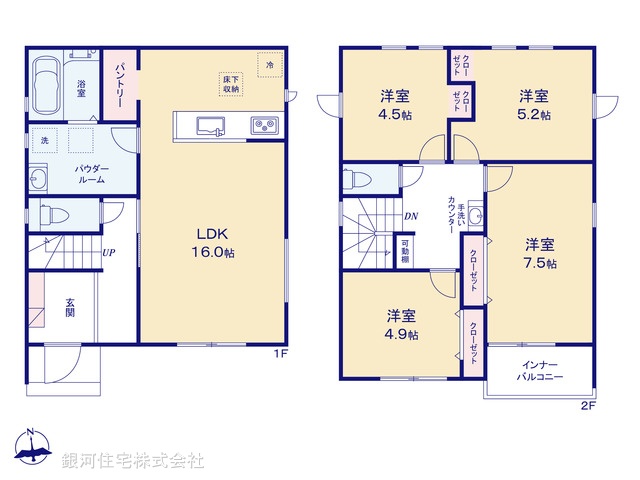 G00391279 千葉県千葉市花見川区作新台２丁目 新築一戸建て 3590万円【間取図】