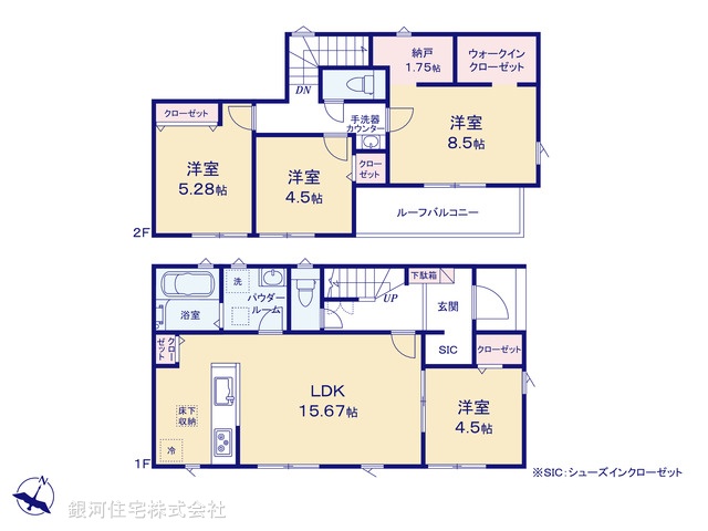 G00391370 千葉県松戸市上本郷 新築一戸建て 5090万円【間取図】