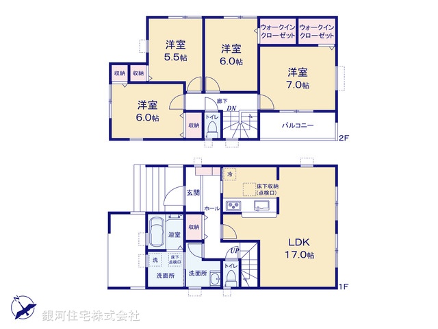 G00391478 千葉県千葉市花見川区こてはし台１丁目 新築一戸建て 3390万円【間取図】