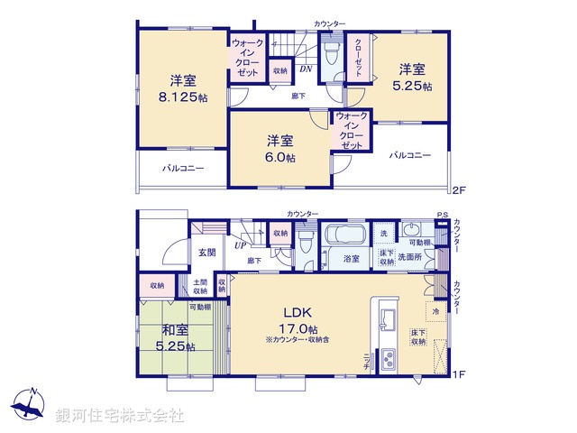 G00391533 埼玉県上尾市大字小泉 新築一戸建て 4498万円【間取図】