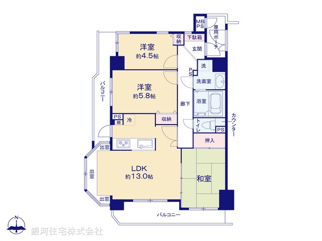 G00391545 東京都足立区西新井５丁目 中古マンション 4680万円【間取図】