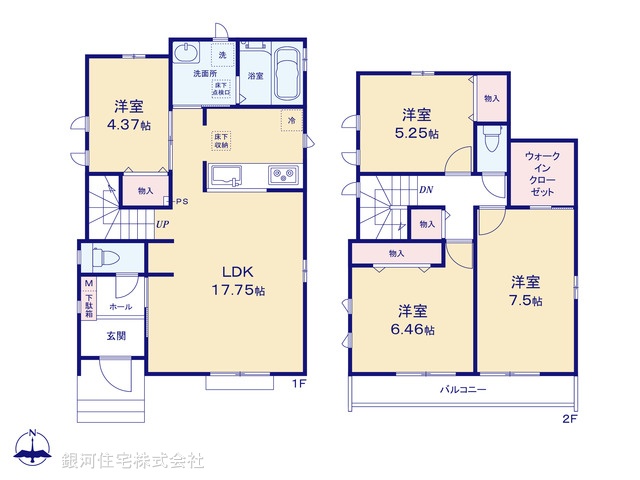 G00391551 東京都西東京市中町１丁目 新築一戸建て 6290万円【間取図】