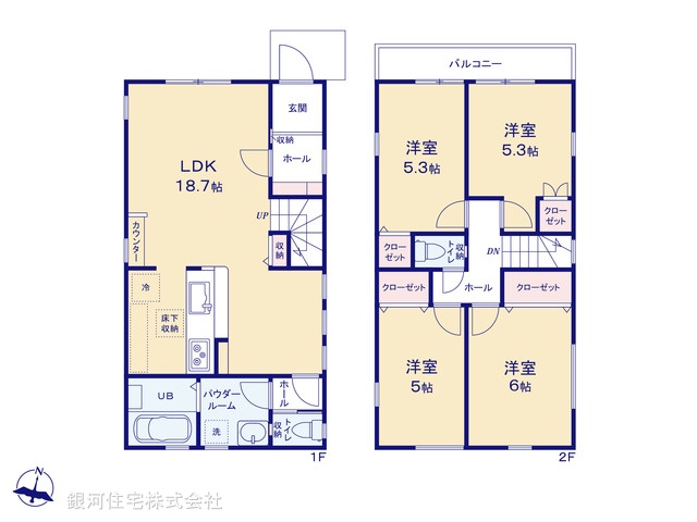 G00391657 東京都八王子市鹿島 新築一戸建て 5299万円【間取図】