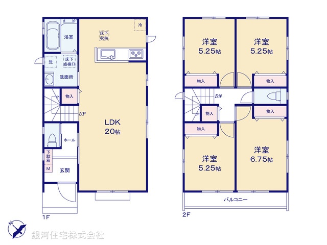 G00391674 千葉県千葉市美浜区真砂１丁目 新築一戸建て 5990万円【間取図】