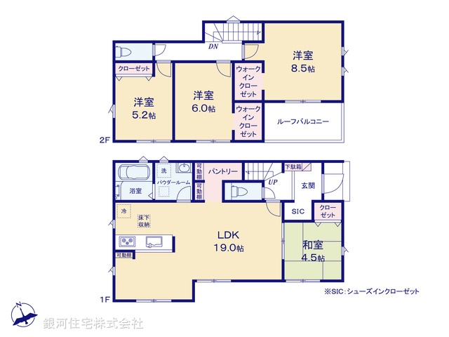 G00391708 千葉県千葉市花見川区こてはし台２丁目 新築一戸建て 3599万円【間取図】
