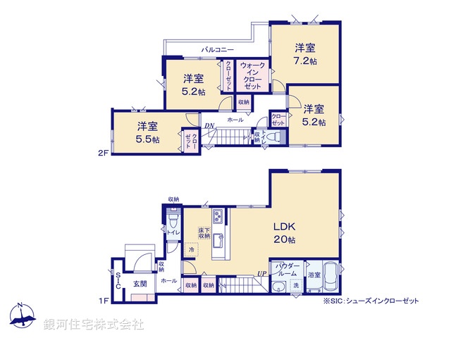 G00391729 神奈川県横浜市磯子区杉田７丁目 新築一戸建て 5599万円【間取図】