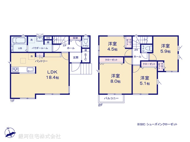 G00391789 神奈川県茅ヶ崎市今宿 新築一戸建て 3690万円【間取図】