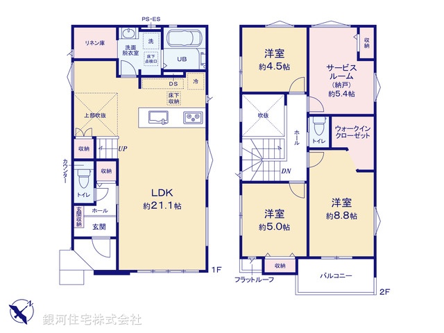 G00391811 千葉県八千代市八千代台北１６丁目 新築一戸建て 3888万円【間取図】