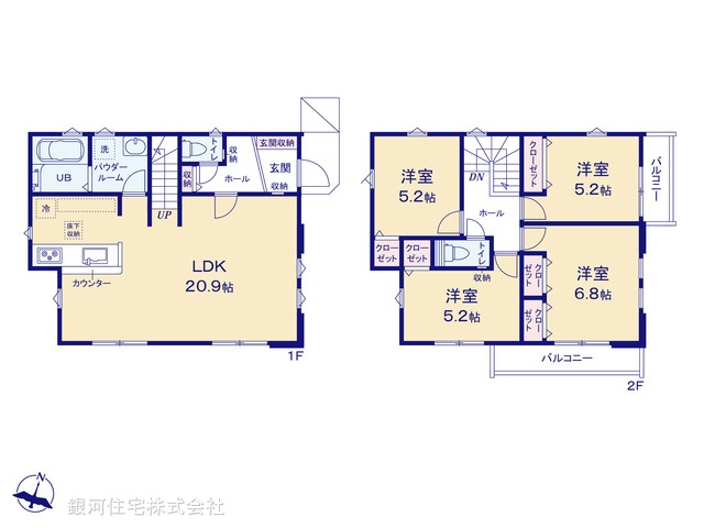G00391820 東京都八王子市小比企町 新築一戸建て 4699万円【間取図】