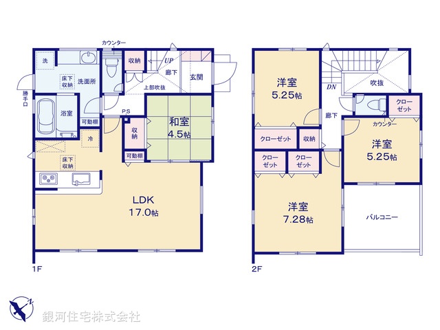 G00391846 神奈川県相模原市南区東大沼２丁目 新築一戸建て 5180万円【間取図】