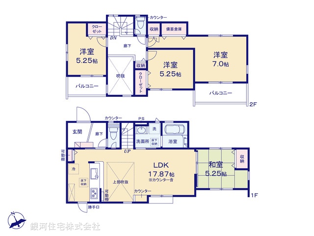 G00391850 神奈川県横浜市旭区中沢３丁目 新築一戸建て 5680万円【間取図】