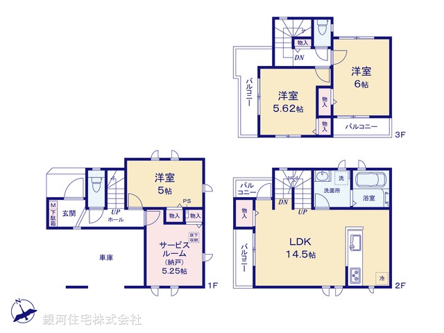 G00391874 千葉県市川市大洲１丁目 新築一戸建て 4890万円【間取図】