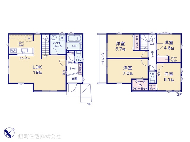 G00391944 千葉県船橋市駿河台１丁目 新築一戸建て 6399万円【間取図】
