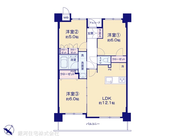 G00391966 埼玉県さいたま市南区内谷７丁目 中古マンション 3299万円【間取図】