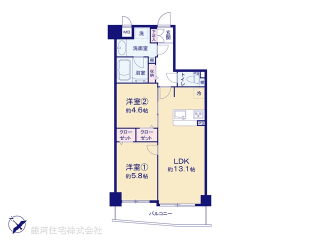 G00392028 東京都豊島区南長崎４丁目 中古マンション 7180万円【間取図】