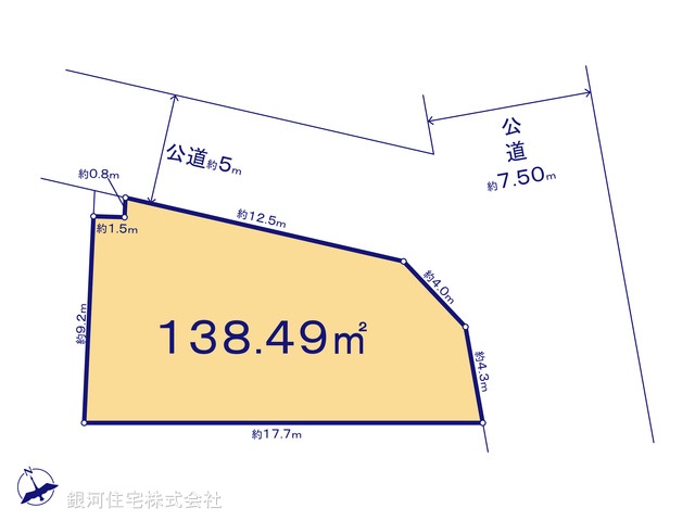 G00392066 東京都東大和市上北台２丁目 土地 3680万円【区画図】