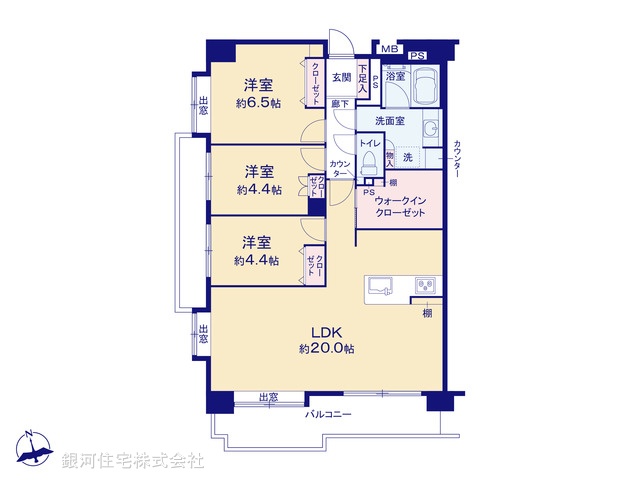 G00392108 埼玉県川口市原町 中古マンション 5199万円【間取図】