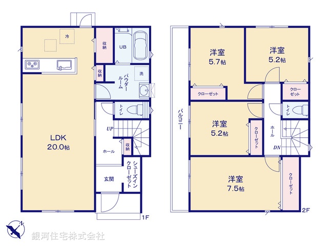 G00392112 神奈川県横浜市保土ヶ谷区仏向町 新築一戸建て 4690万円【間取図】