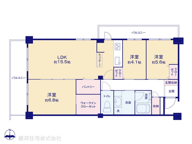 G00392113 東京都板橋区中台３丁目 中古マンション 4298万円【間取図】