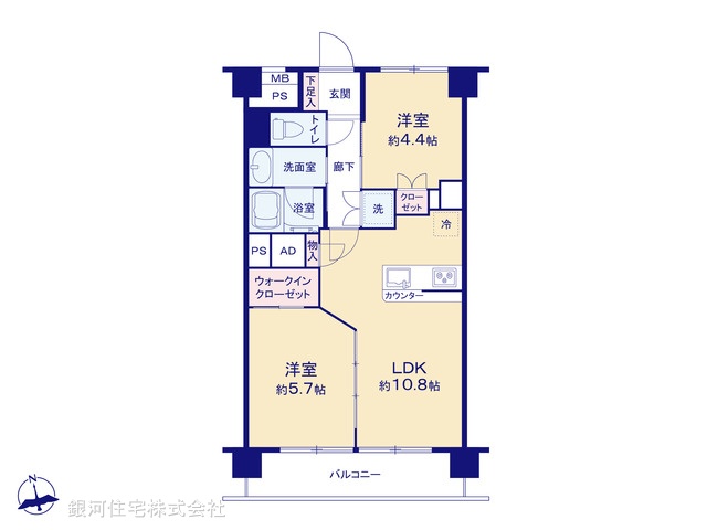 G00392133 東京都江東区深川１丁目 中古マンション 5399万円【間取図】