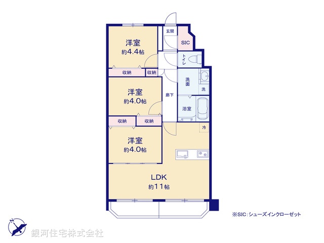 G00392140 東京都西東京市谷戸町２丁目 中古マンション 2999万円【間取図】