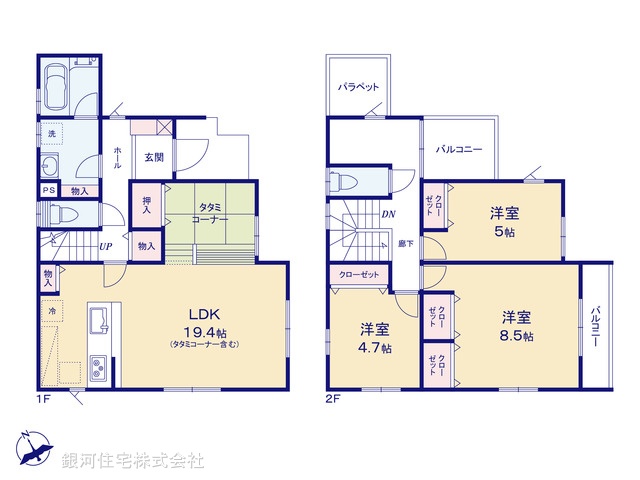 G00392154 埼玉県川越市砂新田５丁目 新築一戸建て 3780万円【間取図】