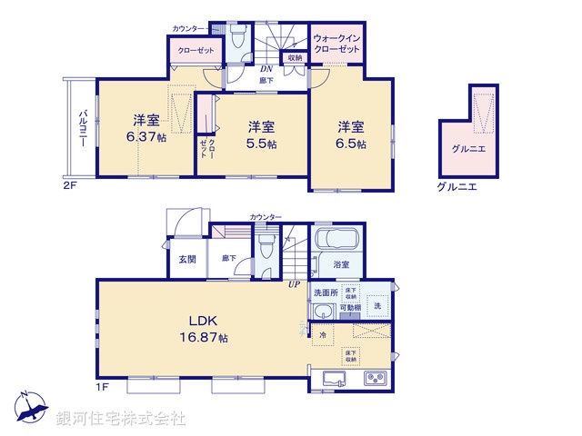 G00392209 東京都府中市浅間町４丁目 新築一戸建て 6390万円【間取図】