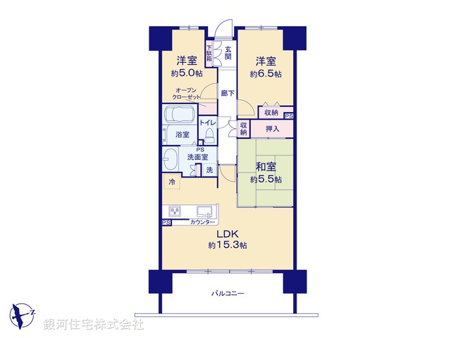G00392222 埼玉県所沢市金山町 中古マンション 3980万円【間取図】