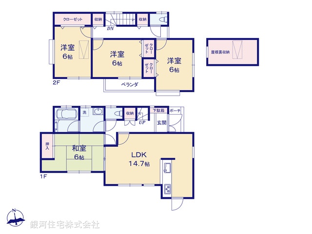 G00392236 千葉県千葉市稲毛区作草部町 中古一戸建て 2680万円【間取図】