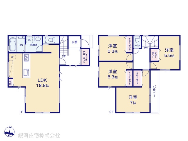 G00392275 神奈川県横浜市港南区芹が谷４丁目 新築一戸建て 6180万円【間取図】