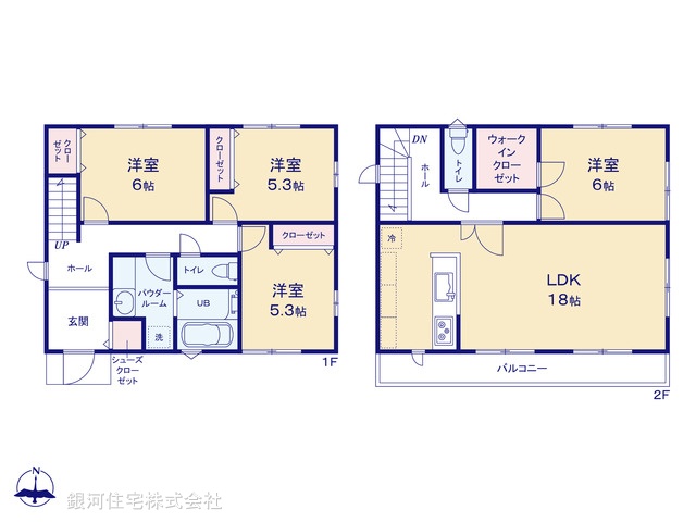 G00392300 神奈川県横浜市南区六ツ川２丁目 新築一戸建て 4680万円【間取図】