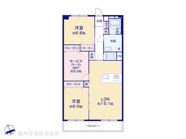 G00392318 埼玉県川口市大字新堀 中古マンション 1898万円【間取図】
