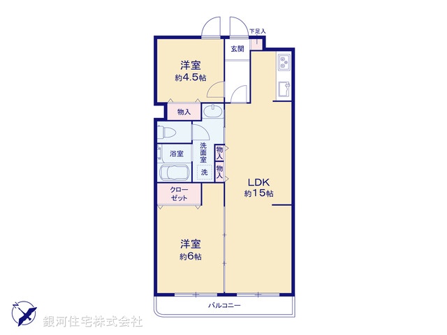 G00392325 神奈川県横浜市磯子区滝頭１丁目 中古マンション 3180万円【間取図】