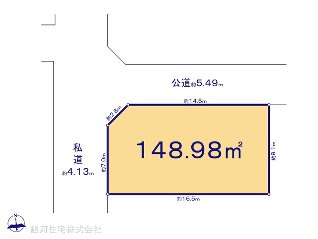 G00392354 東京都新宿区中井２丁目 土地 1億5500万円【区画図】