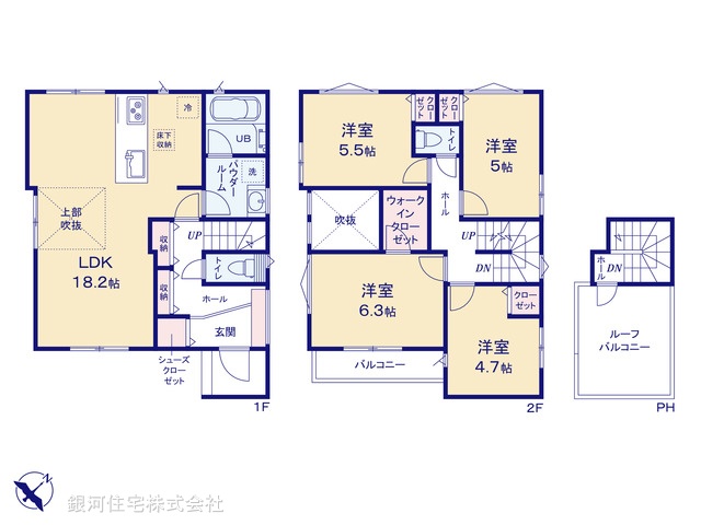 G00392385 神奈川県藤沢市城南５丁目 新築一戸建て 5580万円【間取図】