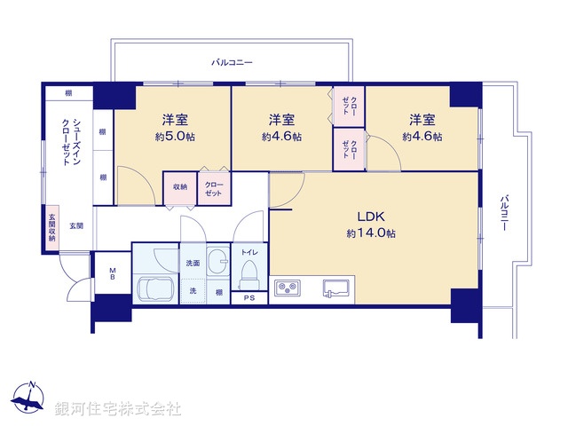 G00392421 東京都江東区北砂３丁目 中古マンション 5498万円【間取図】